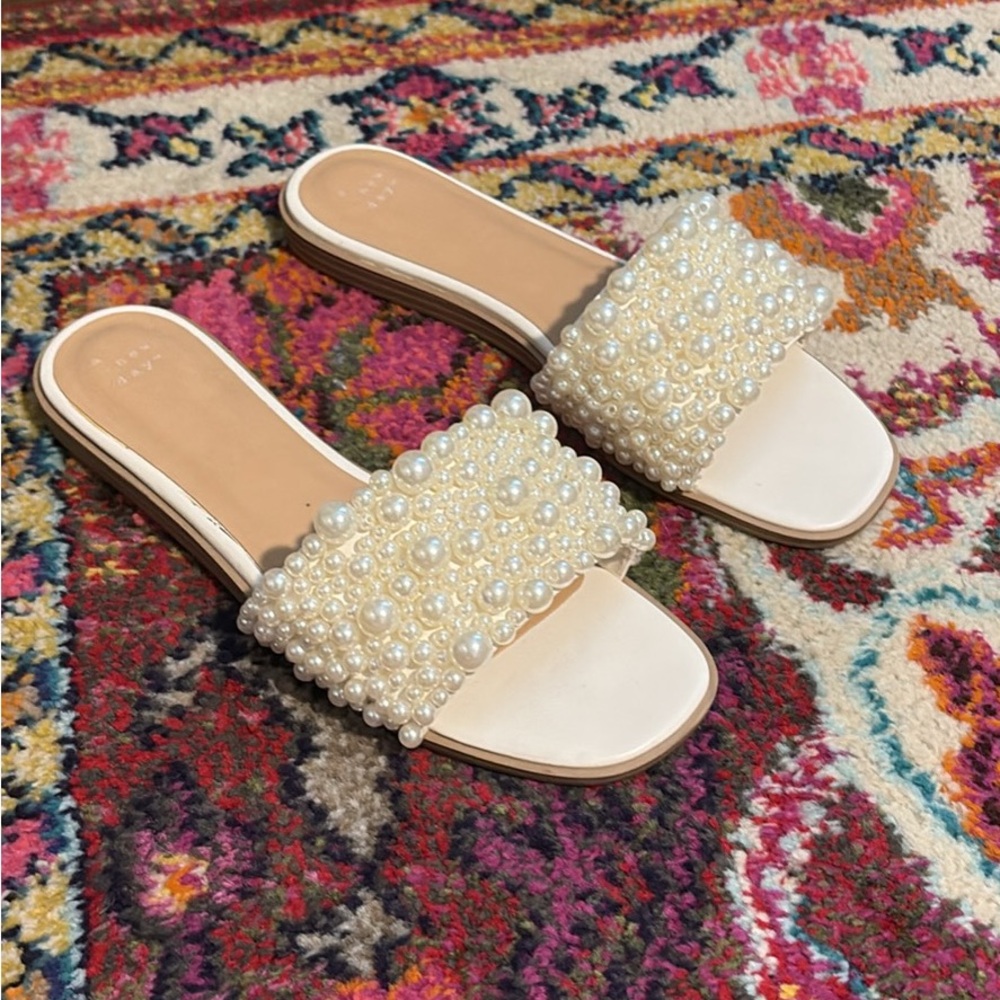 a new day Cream Pearl Embellished Sandals